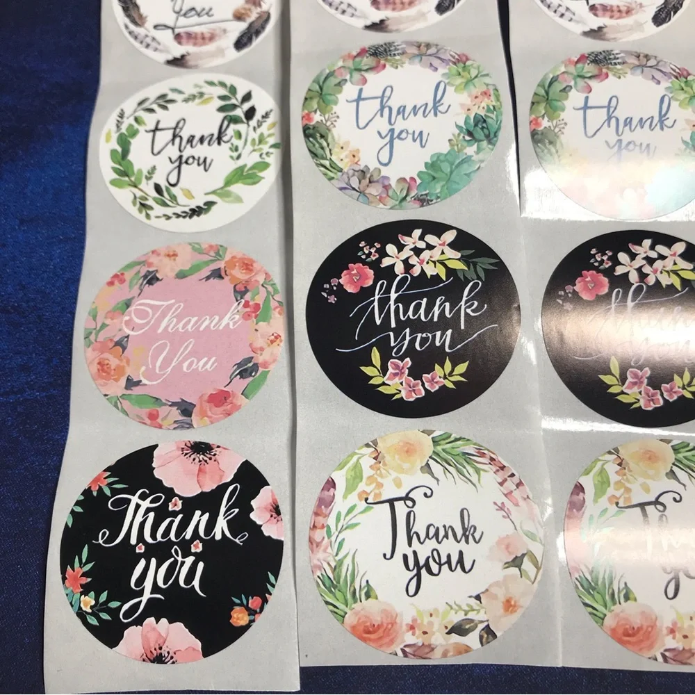 200 thank you stickers 8 designs size 1.5